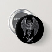 Engel Bleistiftzeichnung Schwarz-Weiß-Design Button (Vorne & Hinten)