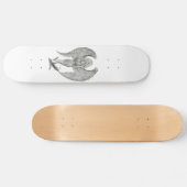 Engel Bleistiftzeichnung Schwarz-Weiß-Design Skateboard (Horizontal)