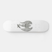 Engel Bleistiftzeichnung Schwarz-Weiß-Design Skateboard (Horizontal)