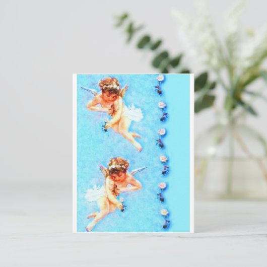 Engel-Blume Postkarte (Stehend Vorderseite)