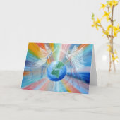 Engel bringen Himmel zur Erde Grußkarte Karte (Gelbe Blume)