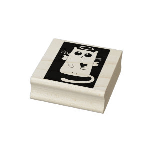 Engel Cat Art Briefmarke Gummistempel