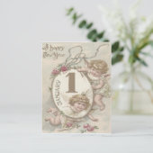 Engel Cherub Rose Postkarte (Stehend Vorderseite)