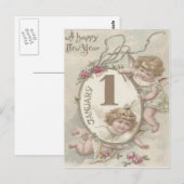 Engel Cherub Rose Postkarte (Vorne/Hinten)