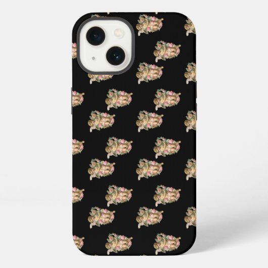Engel Cherub Schwarz iPhone Hülle (Rückseite)