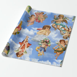 Engel Cherub Wolken antike himmlische viktorianisc Geschenkpapier