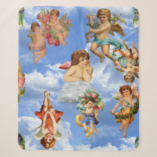Engel Cherub Wolken antike himmlische viktorianisc Sherpadecke