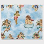 Engel Cherub Wolken Antiquität Geschenkpapier (Flach)