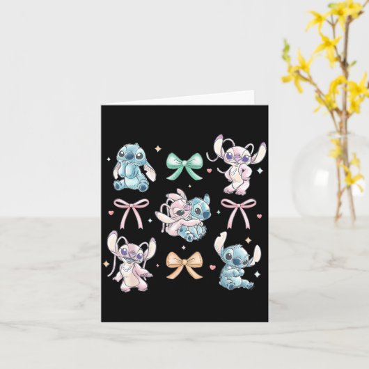 & Engel Coquette Stil Schleifen Valentinstag  Karte (Gelbe Blume)