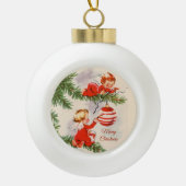 Engel dekorieren den Baum Keramik Kugel-Ornament (Vorderseite)