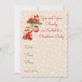 Engel dekorieren den Christbaum Einladung (Rückseite)