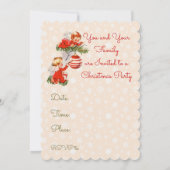 Engel dekorieren den Christbaum Einladung (Rückseite)