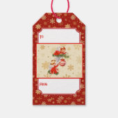 Engel dekorieren den Christbaum Geschenkanhänger (Vorderseite)
