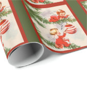 Engel dekorieren den Christbaum Geschenkpapier (Rolleneckpunkt)