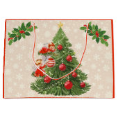 Engel dekorieren den Christbaum Große Geschenktüte (Vorderseite)