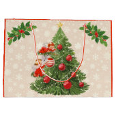 Engel dekorieren den Christbaum Große Geschenktüte (Rückseite)