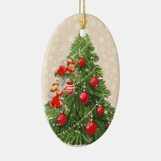 Engel dekorieren den Christbaum Keramik Ornament (Rechts)