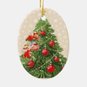 Engel dekorieren den Christbaum Keramik Ornament (Hinten)
