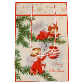 Engel dekorieren den Christbaum Mittlere Geschenktüte (Rückseite)