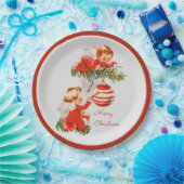 Engel dekorieren den Christbaum Pappteller (Party)