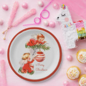 Engel dekorieren den Christbaum Pappteller (Party)