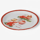 Engel dekorieren den Christbaum Pappteller (Schrägansicht)