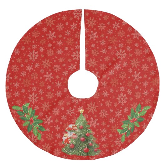 Engel dekorieren den Christbaum Polyester Weihnachtsbaumdecke (Vorderseite)