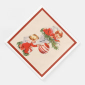 Engel dekorieren den Christbaum Serviette (Ecke)