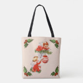 Engel dekorieren den Christbaum Tasche (Rückseite)