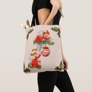 Engel dekorieren den Christbaum Tasche