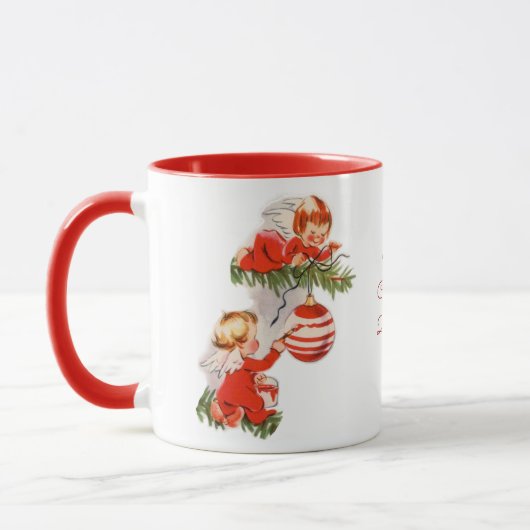 Engel dekorieren den Christbaum Tasse (Links)