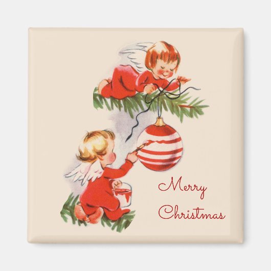 Engel dekorieren den Weihnachtsbaum-Untersetzer Magnet (Vorne)