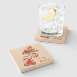 Engel dekorieren den Weihnachtsbaum-Untersetzer Steinuntersetzer