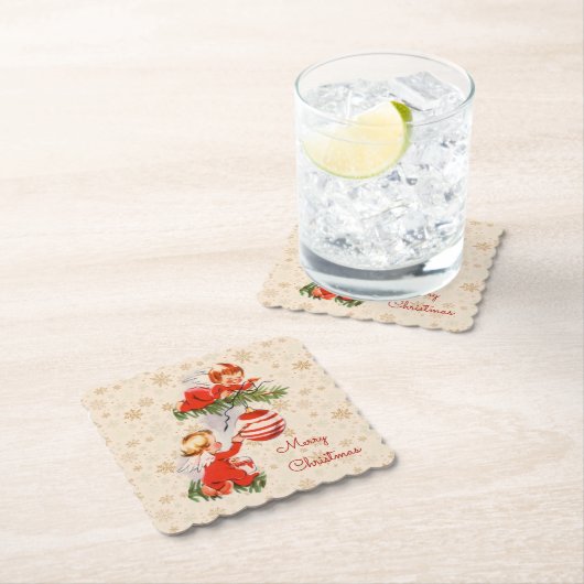 Engel dekorieren den Weihnachtsbaum-Untersetzer Untersetzer (Vor Ort)