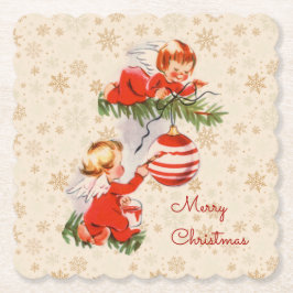 Engel dekorieren den Weihnachtsbaum-Untersetzer Untersetzer