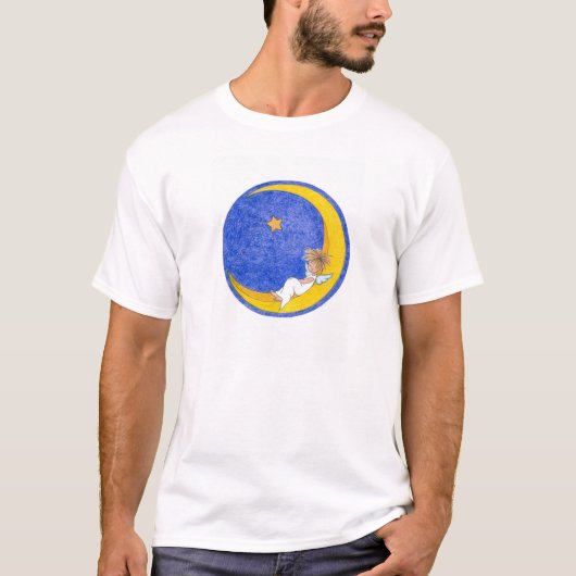 Engel, der auf dem Mond Nickerchen macht T-Shirt (Vorderseite)