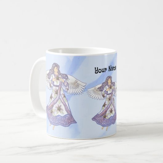 Engel der christlichen Lilie Blume Kaffeetasse (Vorderseite Links)