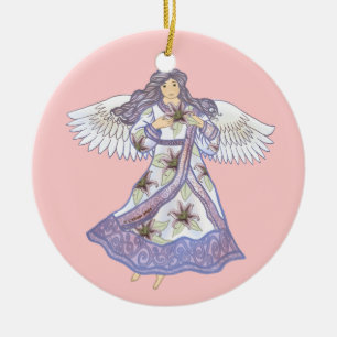 Engel der christlichen Lilie Blume Keramikornament