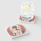 Engel der Dunkelheit Steinuntersetzer (Seitenansicht)