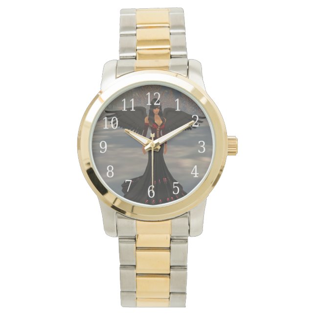 Engel der Dunkelheitswache Armbanduhr (Vorderseite)