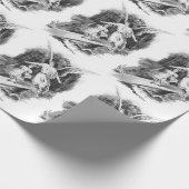 Engel, der ein Mädchen-Kind schützt Geschenkpapier (Ecke)