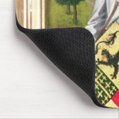 Engel, der ein Schild mit zwei Leoparden hält Mousepad (Ecke)