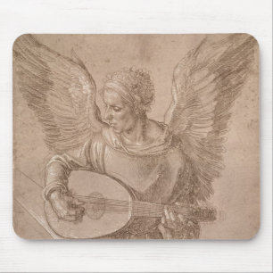 Engel, der einen Dichtungskitt, 1491 spielt Mousepad