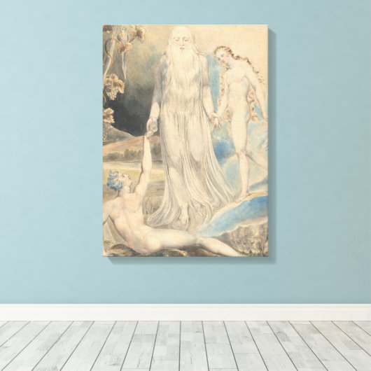 Engel der göttlichen Gegenwart bringt Eva zu Adam Leinwanddruck (Insitu (Holzboden))