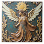 Engel der Herbstsonne Fliese (Vorderseite)