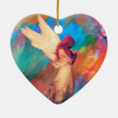 Engel der Herz-Andenken-Verzierung Keramikornament (Hinten)