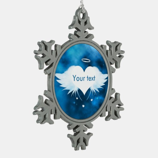 Engel der Herz-Zinn-Schneeflocke-Verzierung Schneeflocken Zinn-Ornament (Links)