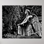 Engel der Knetenbewegung Schwarz-Weiß Poster (Vorne)