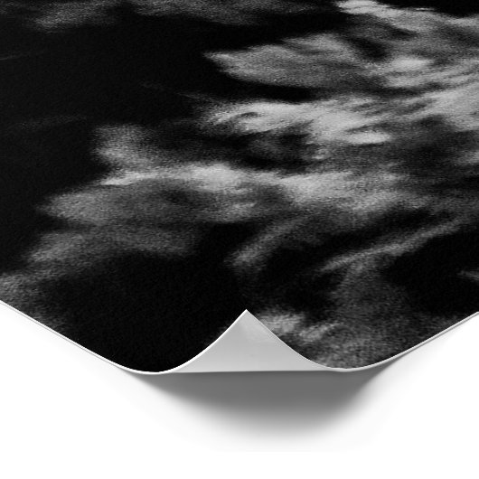 Engel der Knetenbewegung Schwarz-Weiß Poster (Ecke)