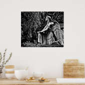 Engel der Knetenbewegung Schwarz-Weiß Poster (Küche)